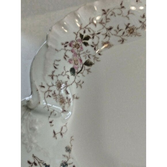 Antique Haviland Limoges 16" Serving Platter pre 1900 Pink, Blue,Yellow Forals - Picture 8 of 11